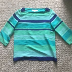 Loft 3/4 Sleeve Striped Top